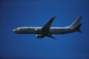 A Boeing P-8 Poseidon aircraft from the U.S. Navy flies over a beach near the naval airbase during an international aerial and naval military exhibition commemorating the centennial of the Spanish Naval Aviation, Rota, Spain, Sept. 16, 2017. (Reuters Photo)