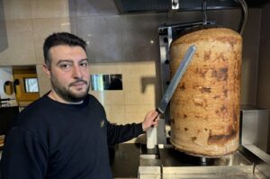Arif Keleş, who operates a döner shop in Berlin and is part of the delegation traveling to Türkiye, revealed that 60 kilograms of döner will be transported from Berlin to cater to German President Frank-Walter Steinmeier during his visit to Türkiye from April 22 to 24, Berlin, Germany, April 17, 2024. (AA Photo)