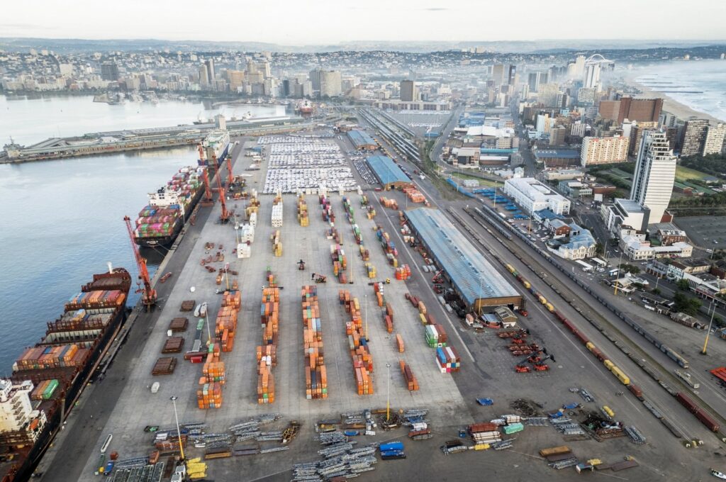 An aerial view of Durban Harbor, home to one of South Africa's busiest ports, Durban, South Africa, Jan. 31, 2024. (Reuters Photo)