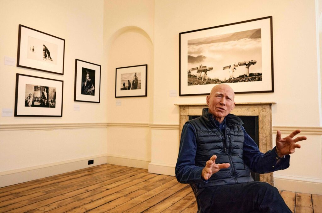 Brazilian photographer Sebastiao Salgado speaks during an interview at Somerset House in London, U.K., April 18, 2024.  (AFP Photo)