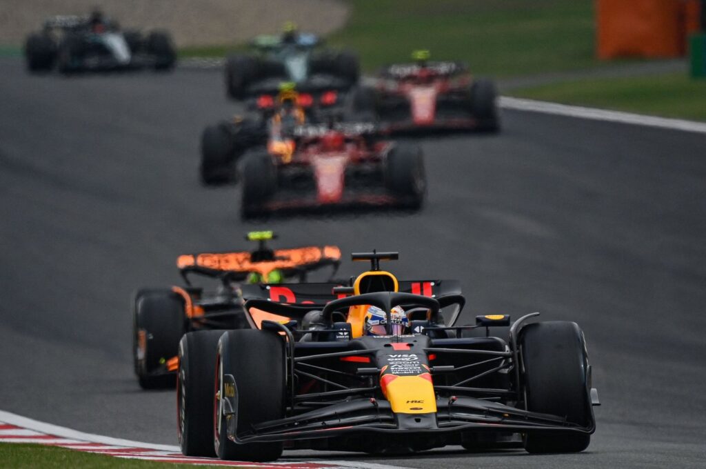 Red Bull Racing's Dutch driver Max Verstappen drives during the Formula One Chinese Grand Prix at the Shanghai International Circuit, Shanghai, China, April 21, 2024. (AFP Photo)