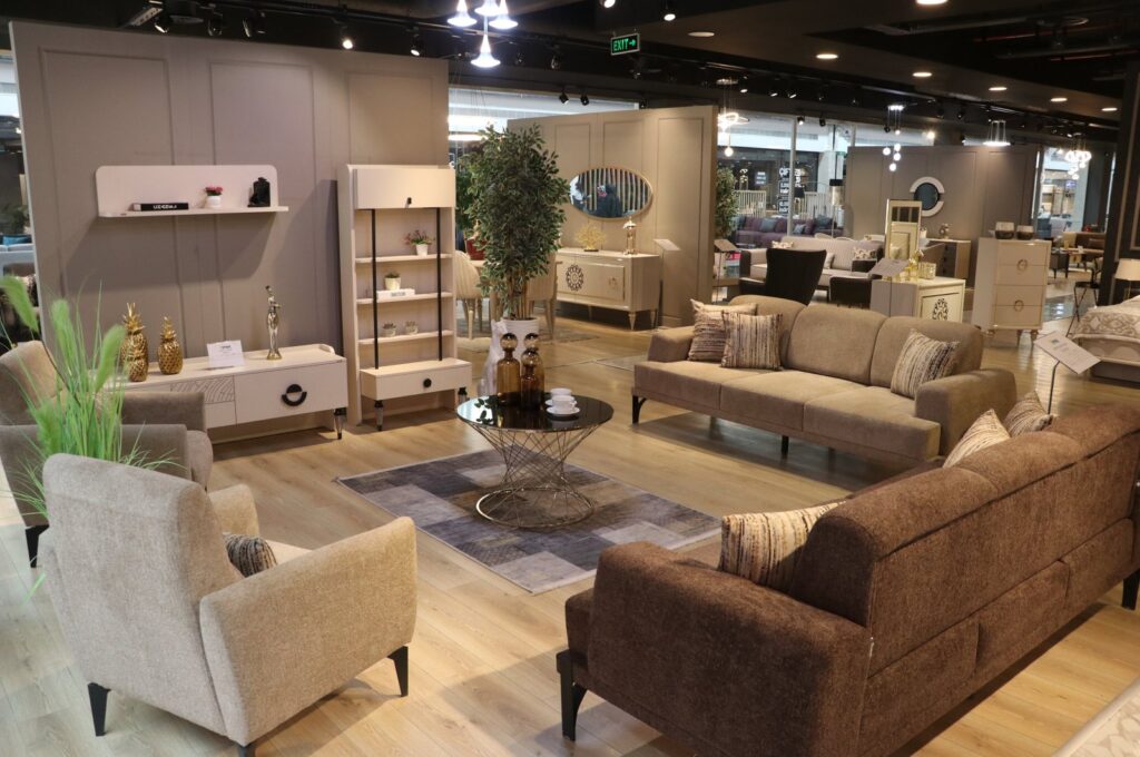 Sofas and armchairs are photographed in an exhibit saloon at an undisclosed location, Türkiye, April 25, 2024. (AA Photo)