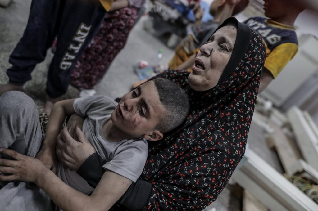 Members of the Nabhan family receive treatment at a hospital in Rafah, southern Gaza, Palestine, April 25, 2024. (AA Photo)