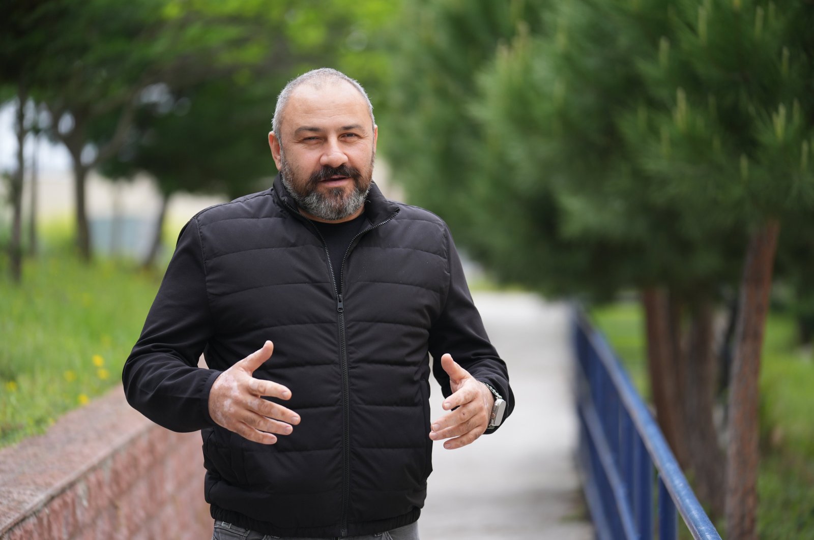 Turkish Triathlon Federation education committee member, professor Dr. Selçuk Bora Çavuşoğlu speaks during an interview with Anadolu Agency (AA), Istanbul, Türkiye, April 29, 2024. (AA Photo)