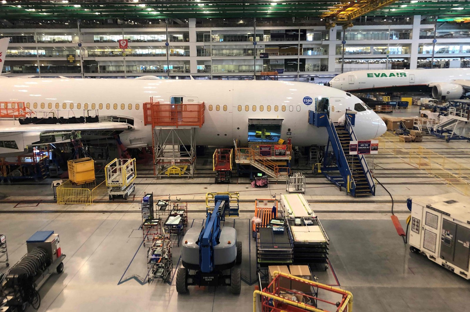 Boeing 787 Dreamliners are built at the aviation company's North Charleston assembly plant, South Carolina, U.S., May 30, 2023. (AFP Photo)