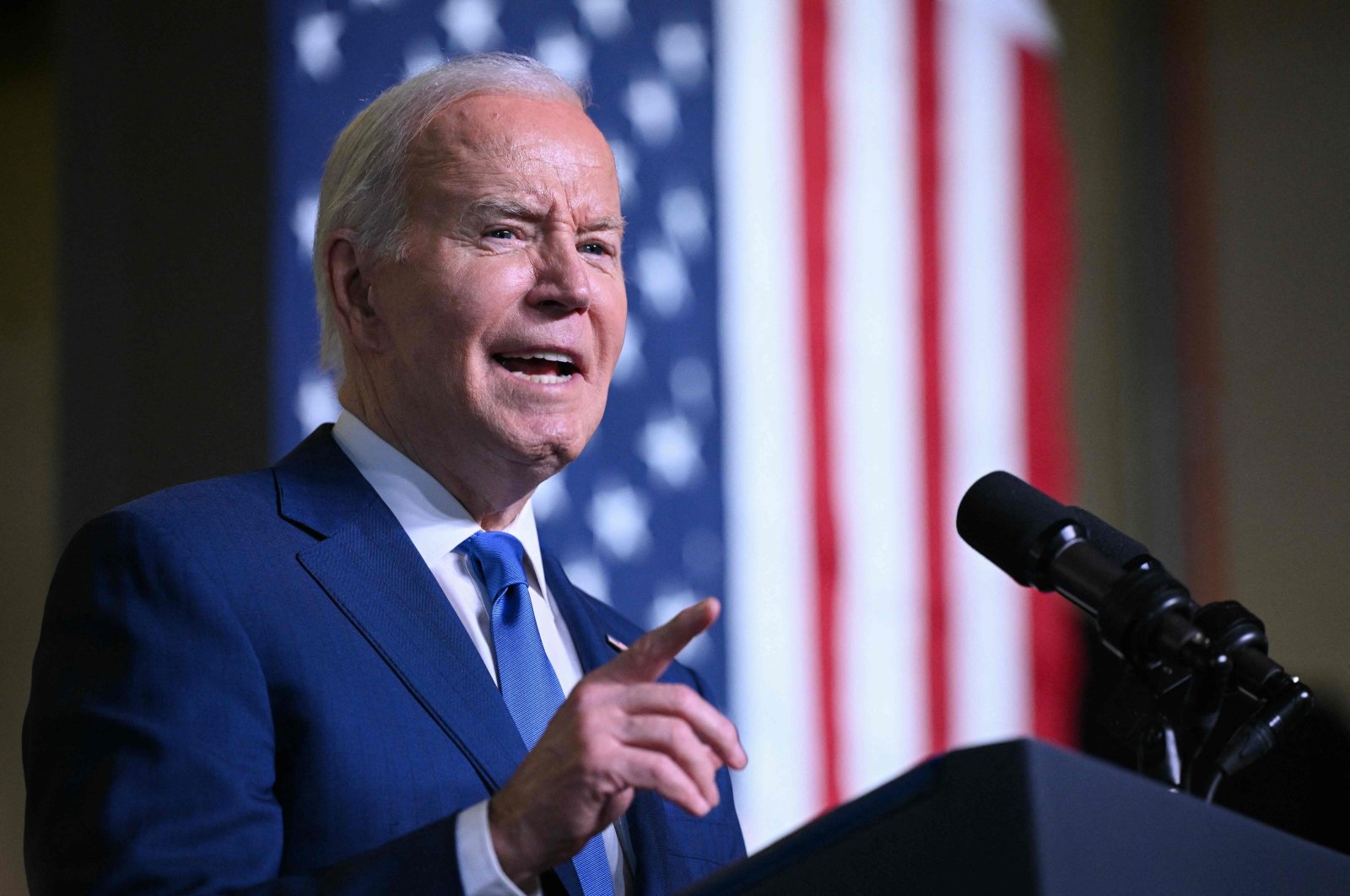 U.S. President Joe Biden speaks at a program in Sturtevant, Wisconsin, U.S., May 8, 2024. (AFP Photo)