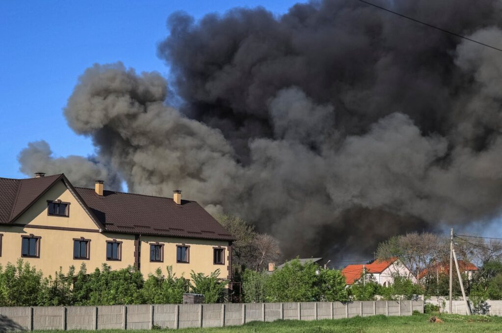 This file photo shows the aftermath of a Russian missile strike in Kharkiv, Ukraine, May 4, 2024. (Reuters Photo)