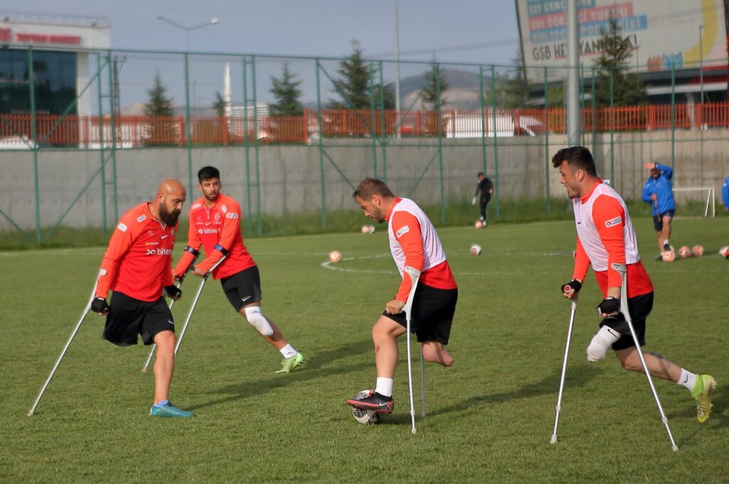 The Turkish amputee national football team trains for the 2024 European Championships, Çorum, Türkiye, May 15, 2024. (AA Photo)
