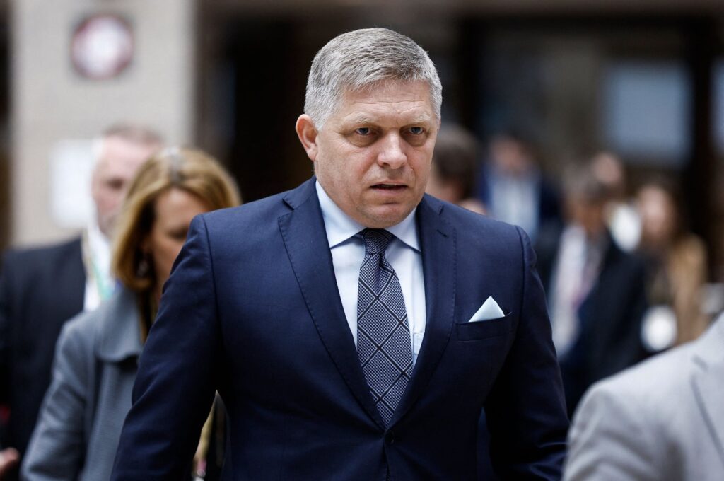 Slovakia's Prime Minister Robert Fico in Brussels, Belgium, April 18, 2024. (AFP Photo)