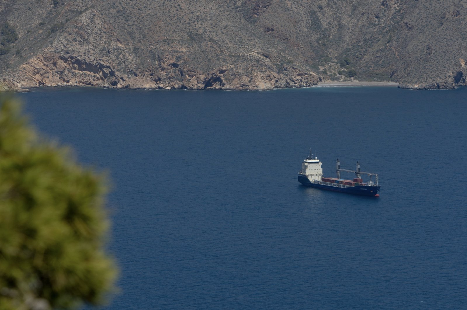 The ship "Borkum" is seen near the Cartagena port, Spain, May 16, 2024. (AA Photo)