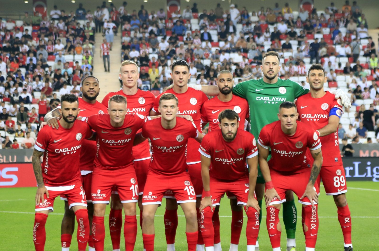 Antalyaspor players pose for a photo before a match with Adana Demirspor, May 17, 2024. (IHA Photo)