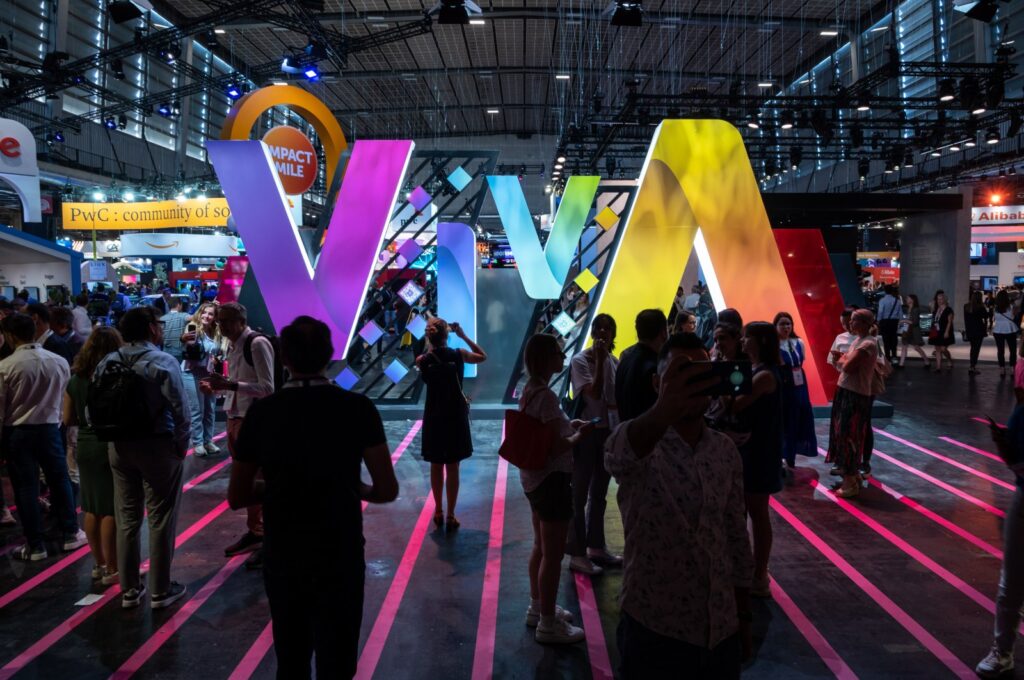 The Vivatech logo in Paris, France, June 14, 2023. (Reuters Photo)