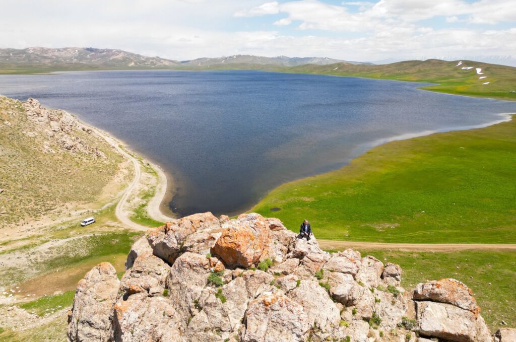 Keşiş Lake at the foot of Mount Erek in the city of Van, Türkiye, May 21, 2024. (AA Photos)