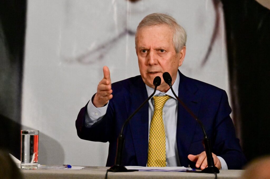 Fenerbahçe's presidential candidate, Aziz Yıldırım, speaks at the Wyndham Grand Kalamış Hotel, Istanbul, Türkiye, May 15, 2024. (AA Photo)