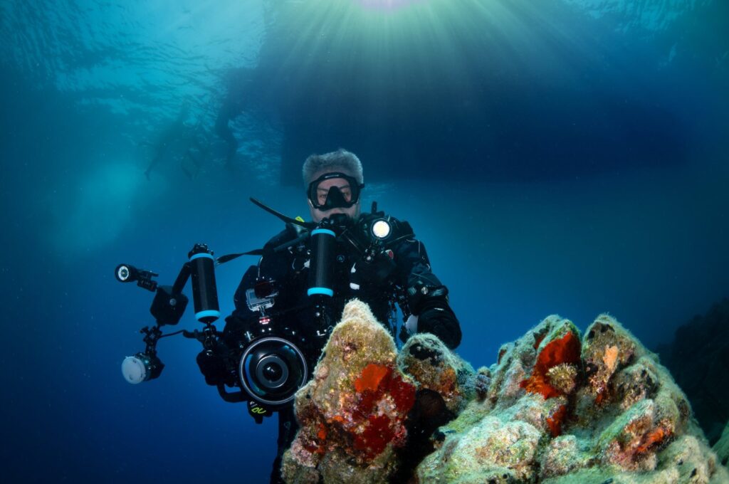 A diver explores Dalyan Canal, Muğla, western Türkiye, May 22, 2024. (AA Photos)