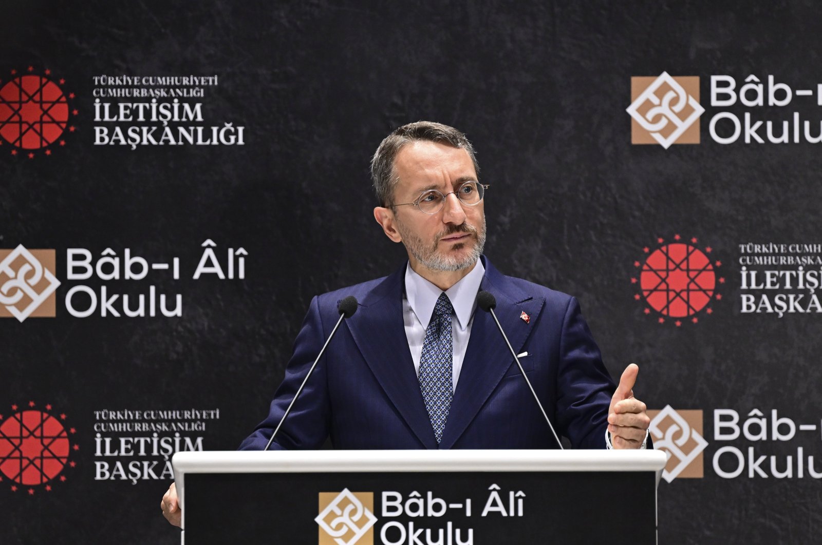 Fahrettin Altun speaks at the event in Istanbul, Türkiye, May 24, 2024. (AA Photo)