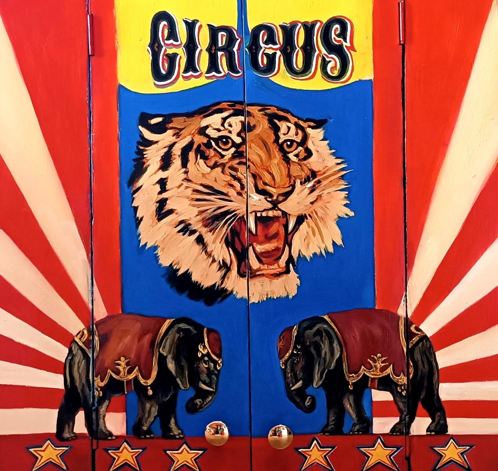 An artwork from Chilean artist Christel Vega's "Circus: Memories of Childhood," Istanbul, Türkiye, May 7, 2024. (Photo courtesy of Muse Contemporary)