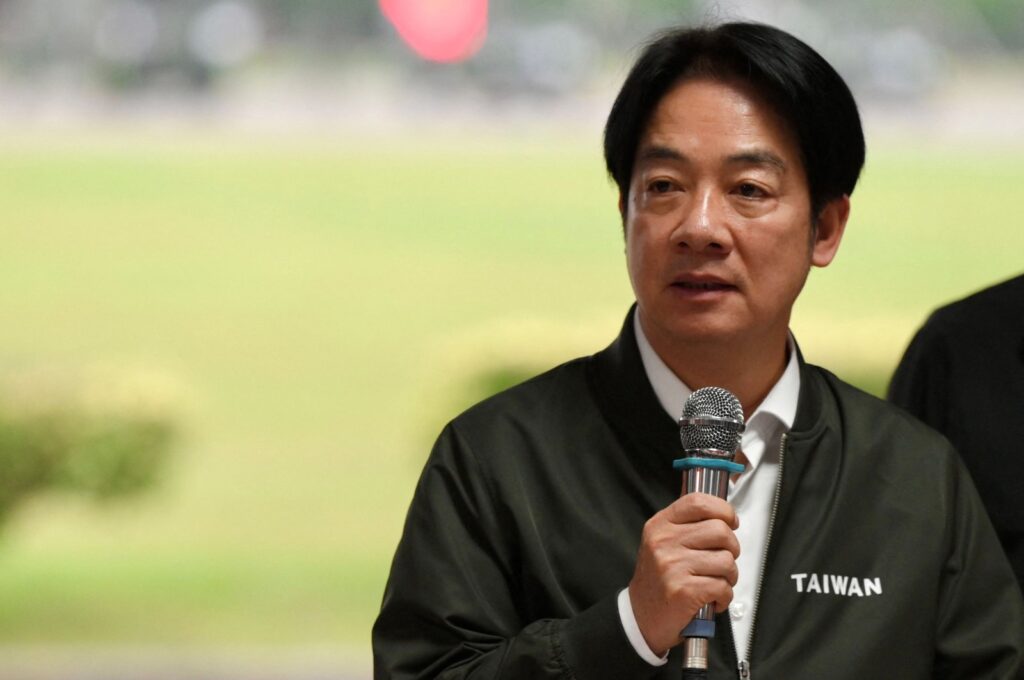 Taiwan leader Lai Ching-te speaks during a visit to inspect military troops in Taoyuan, Taiwan, May 23, 2024. (AFP Photo)