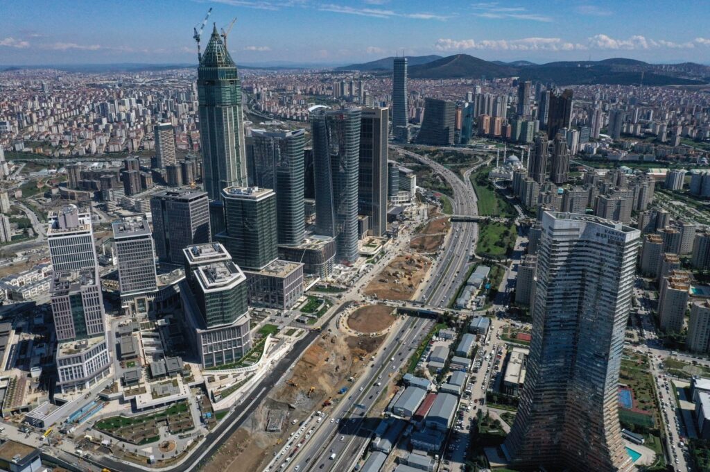 An aerial view of the Istanbul Financial Center (IFC), Istanbul, Türkiye, April 13, 2023. (AA Photo)
