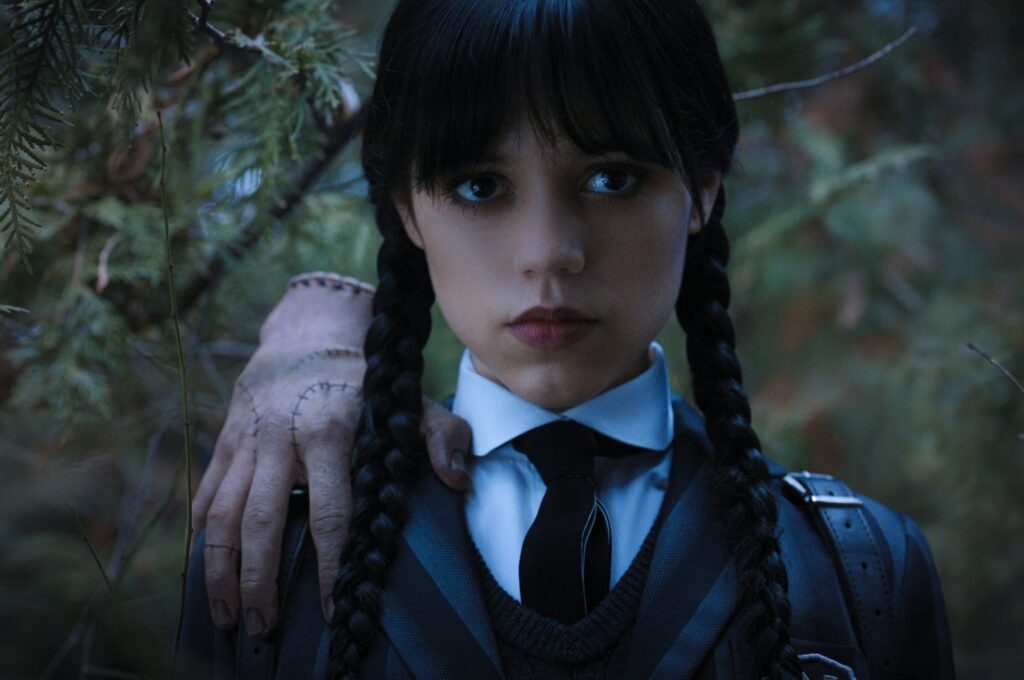 Jenna Ortega stars as Wednesday Addams alongside "Thing" in Netflix's revival of the "Addams Family" show. (dpa Photo)