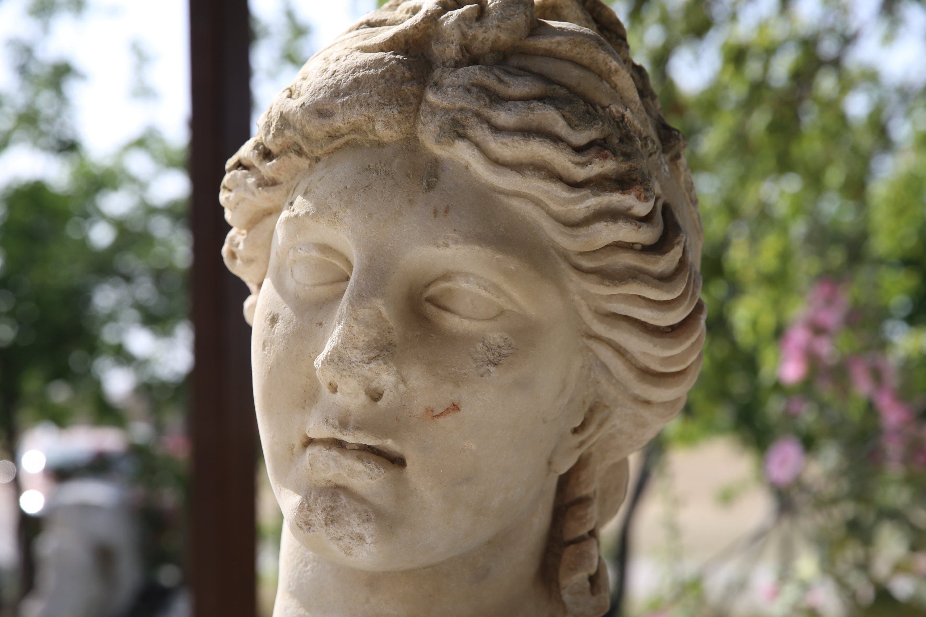 330199 The head of the statue attributed to Hygieia, known as the goddess of cleanliness and health in ancient times, was unearthed in the ancient city of Laodicea, listed on the UNESCO World Heritage Temporary List, Denizli, Türkiye, May 15, 2024. (AA Photo)