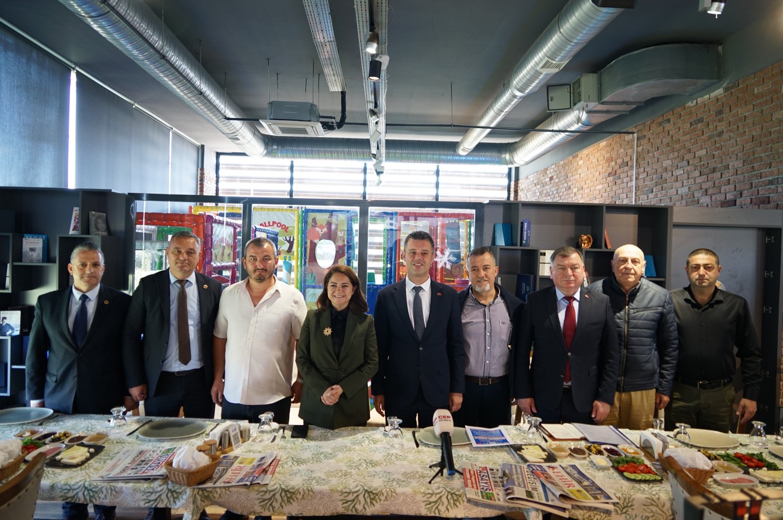 A delegation of Buglaria's Movement for Rights and Freedoms (DPS - HÖH) holds a meeting in northwestern Tekirdağ province, Türkiye, May 29, 2024. (IHA Photo)