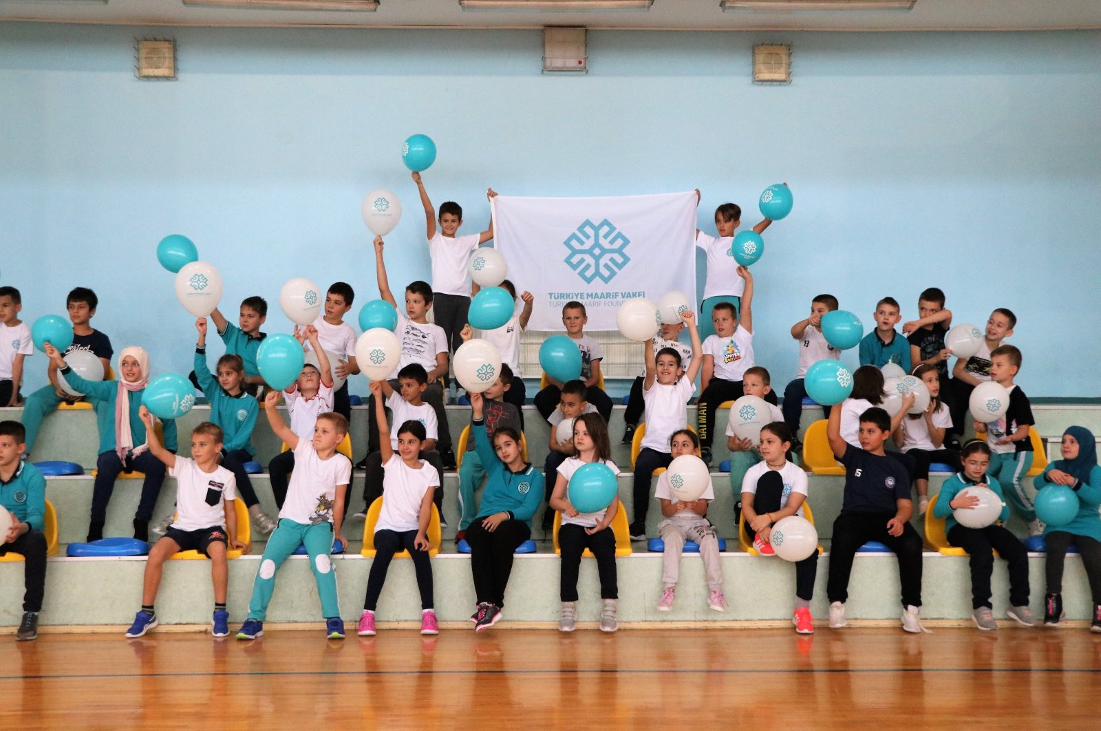 Children participate in an activity run by the Turkish Maarif Foundation, which teaches Turkish from preschool to high school to students in foreign countries, May 31, 2024. (AA Photo)