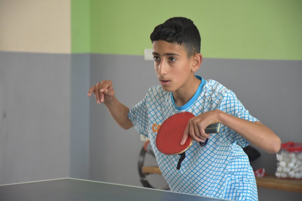 Turkish table tennis player Yusuf Meydan during a training session, Van, Türkiye, May 30, 2024. (AA Photo)