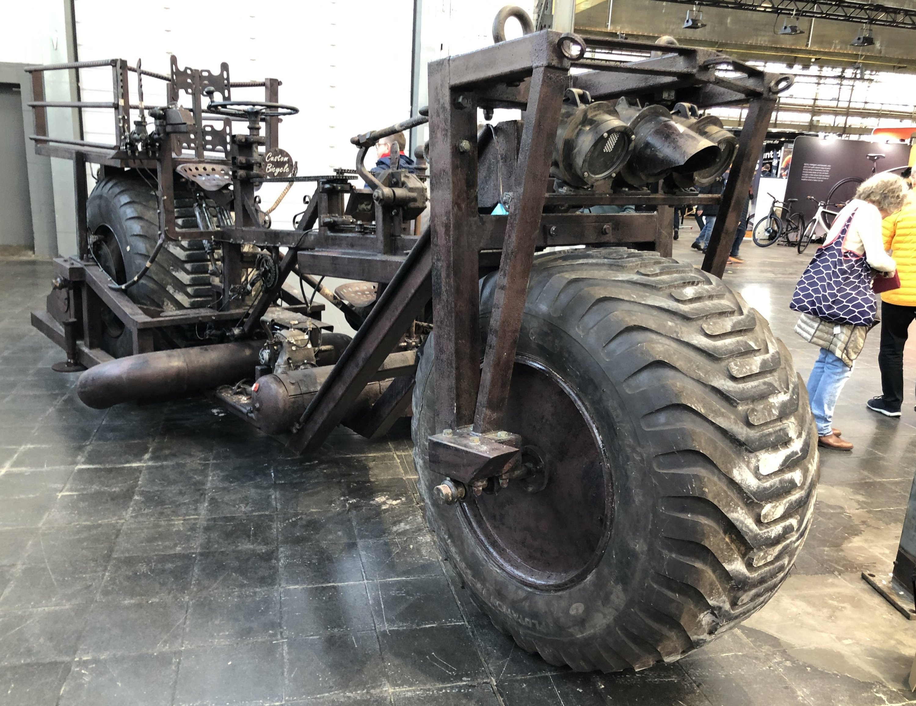 330867 The heaviest bicycle in the world: Inventor S. Beutler from Saxony-Anhalt created the 2.18 tonne vehicle himself. It took him three years to build it, March 12, 2023. (DPA Photo)