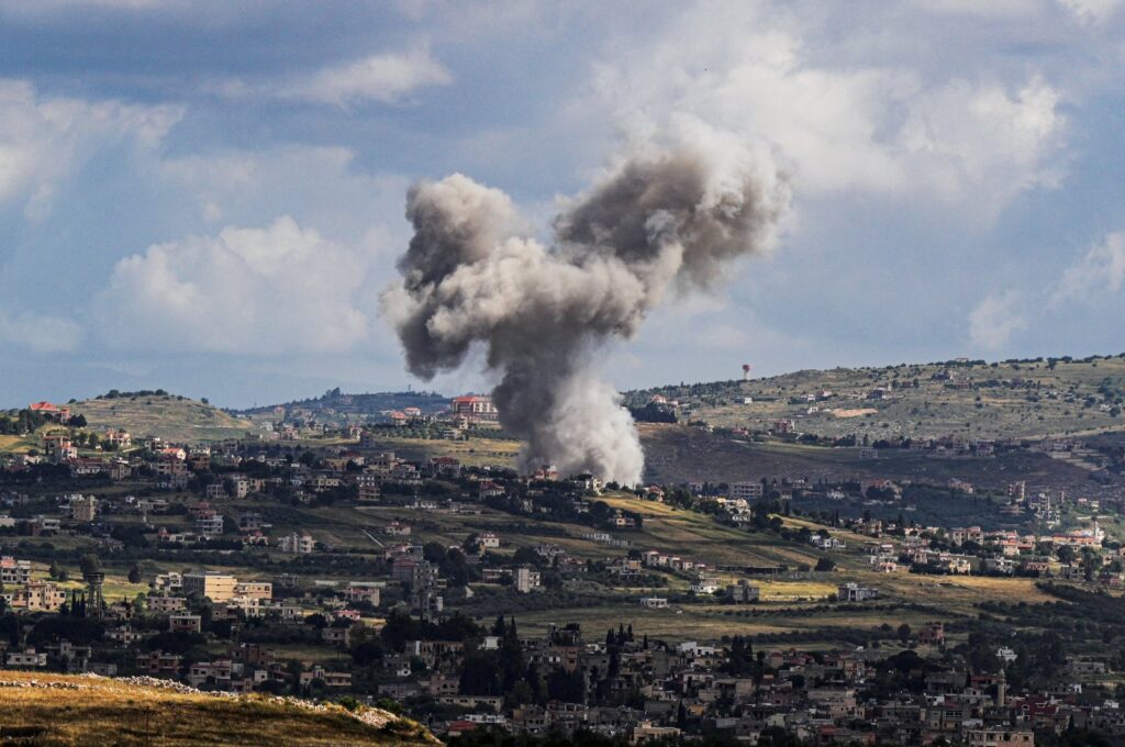 Smoke rises above Lebanon, following an Israeli strike, as seen from Israel's border with Lebanon in northern Israel, May 5, 2024. (Reuters Photo)