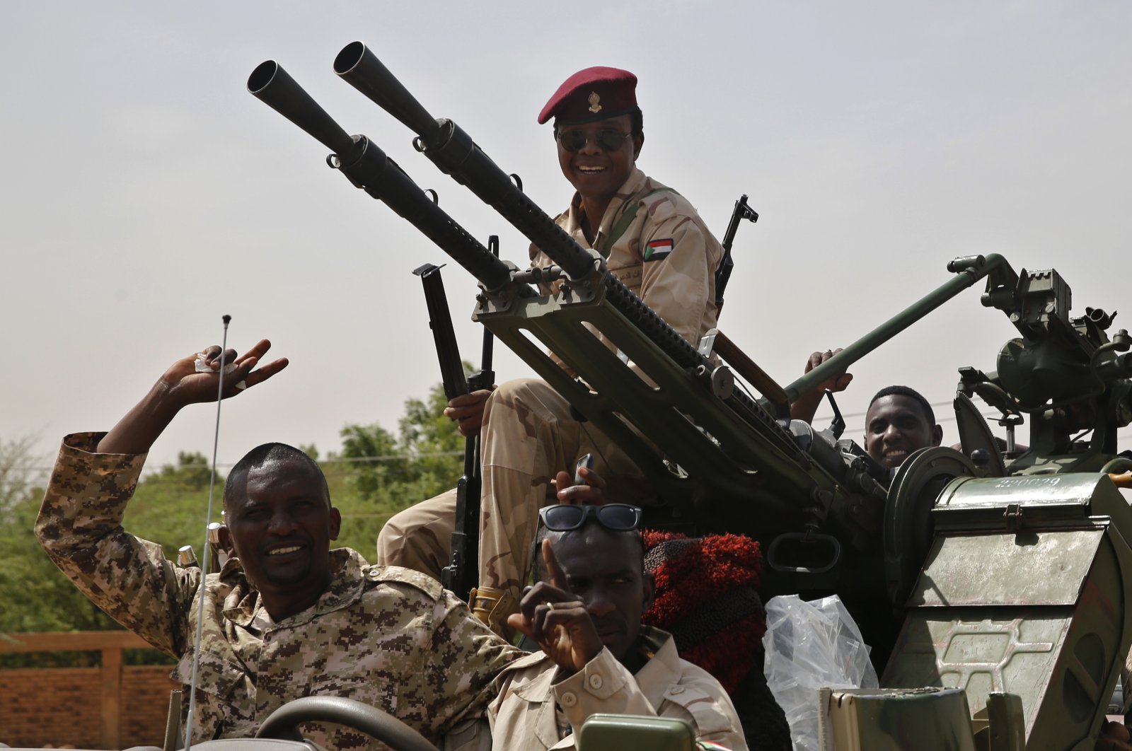 Sudanese Rapid Support Forces troops patrol in Khartoum, Sudan, June 18, 2019. (AP Photo)