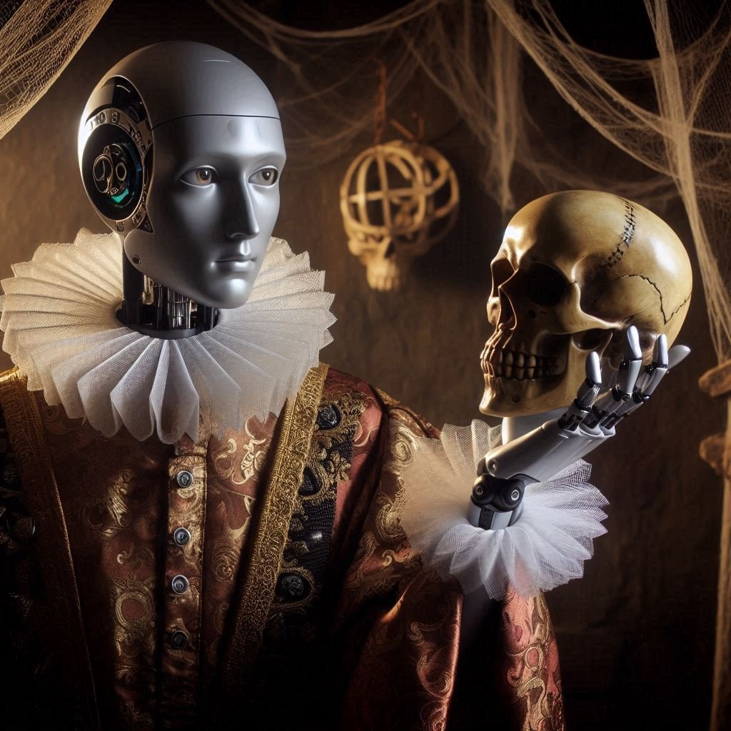 Many companies are developing AI chatbots based on the digital footprints of the dead for us to interact with. (Photo generated by Bing AI)