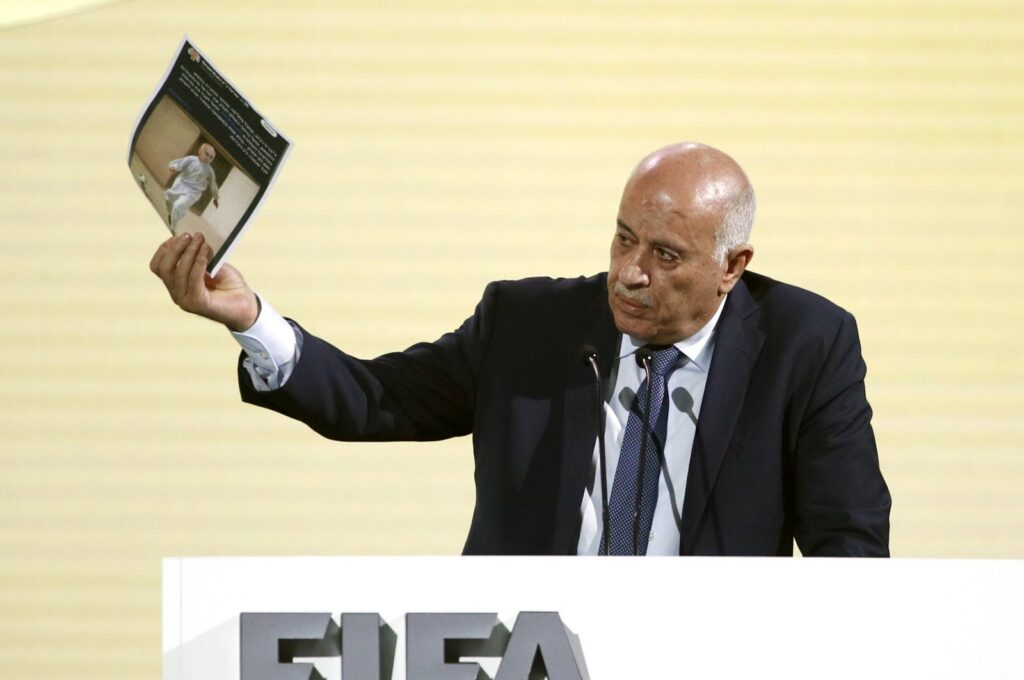 Palestine Football Association President Jibril Al Rajoub speaks during the 74th FIFA Congress, Bangkok, Thailand, May 17, 2024. (EPA Photo)