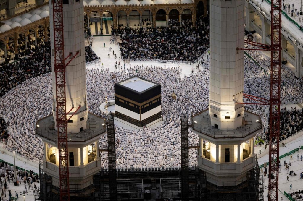 Muslim worshippers pray around the Kaaba, Islam's holiest shrine, at the Grand Mosque in the holy city of Mecca, ahead of the annual Hajj pilgrimage, Saudi Arabia, June 13, 2024. (AFP Photo)