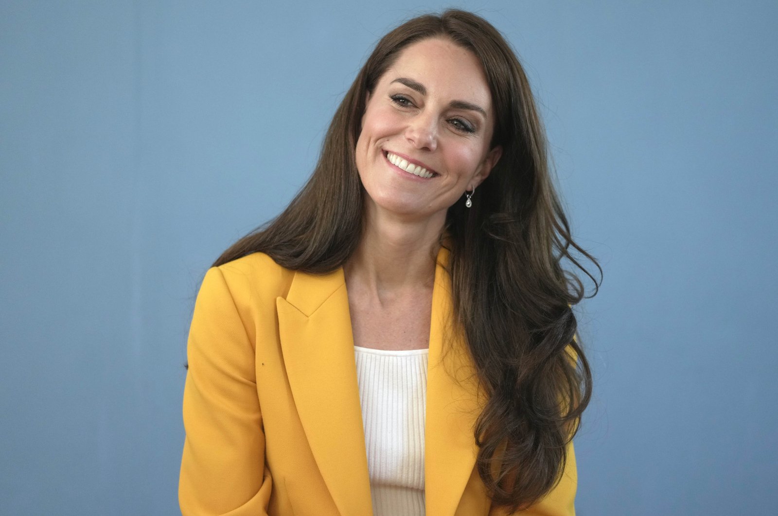 Britain's Kate, Princess of Wales, smiles as she visits the Dame Kelly Holmes Trust and meets with some of the young people that the charity supports, May 16, 2023, in Bath, England. (AP File Photo)