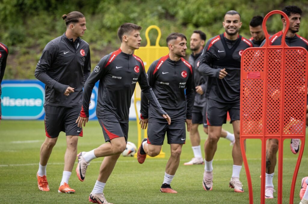 Turkish national team players train ahead of the Euro 2024 match against Georgia, Dortmund, Germany, June 16, 2024. (DHA Photo)