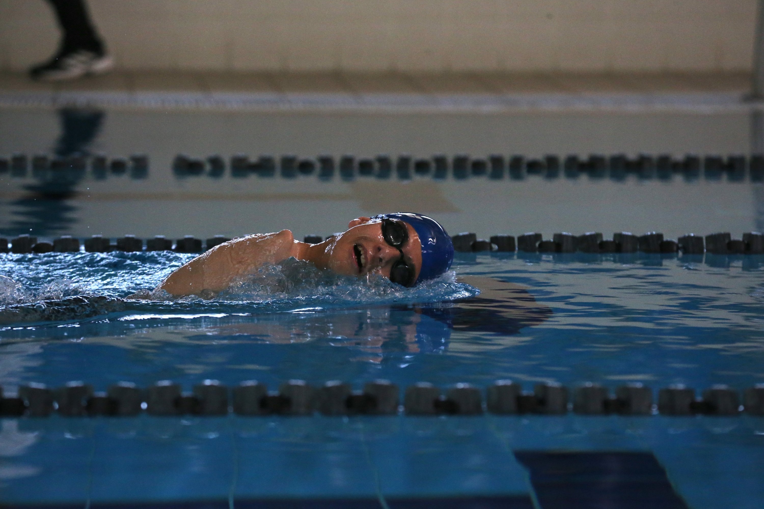332834 Turkish Para swimmer Baran Doruk Şimşek trains at the Eskişehir Metropolitan Municipality Youth and Sports Club, Eskişehir, Türkiye, June 10, 2024. (AA Photo)