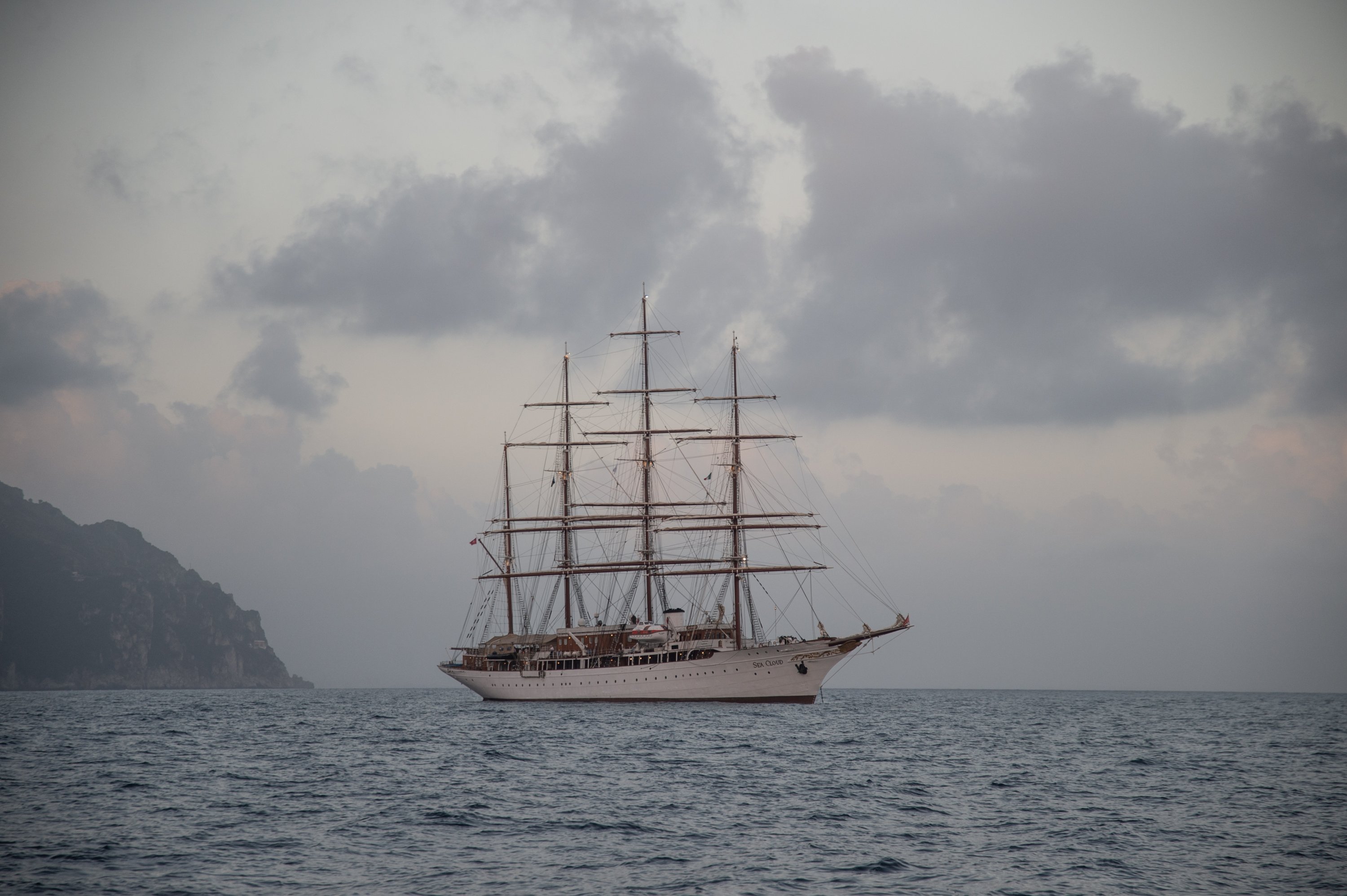 333361 The cruise ship Sea Cloud docked near Amalfi on the Amalfi Coast, Italy, June 10, 2024 (Getty Images)