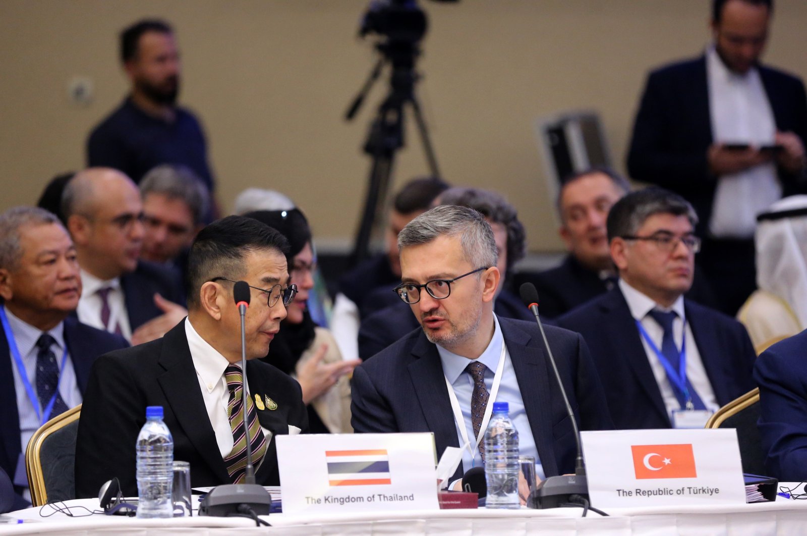 Deputy Foreign Minister professor Burhanettin Duran (C) represented Türkiye at the event in Tehran, Iran, June 24, 2024. (AA Photo)