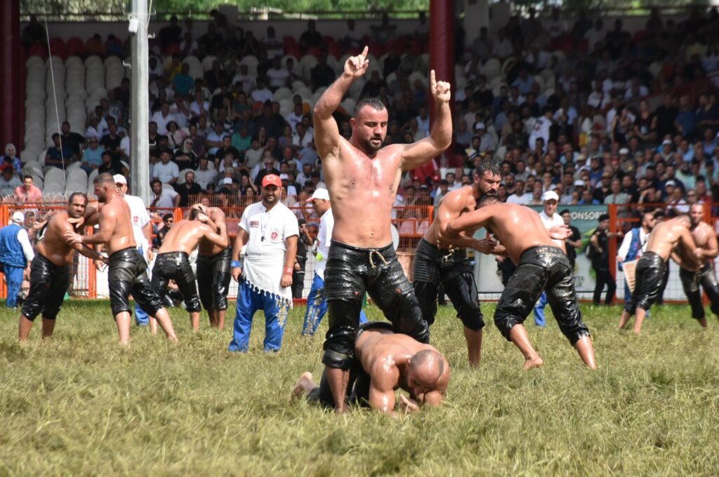 Preparations are continuing for the Kırkpınar Oil Wrestling Festival to be held in Edirne, Türkiye between July 1-7. (DHA Photo)
