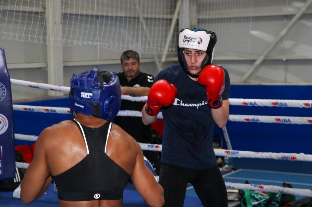Turkish women's boxing national team athletes train at the Kastamonu Olympic Preparation and Training Camp Center, Kastamonu, Türkiye, June 21, 2024. (AA Photo)