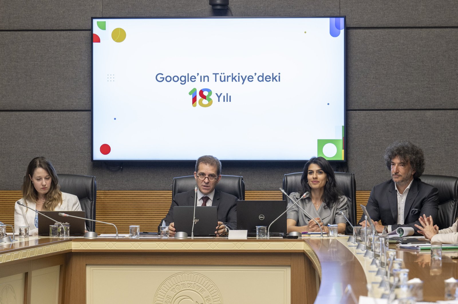 Google representatives are seen during a session before the Digital Media Commission at Parliament, Ankara, Türkiye, June 25, 2024. (AA Photo)