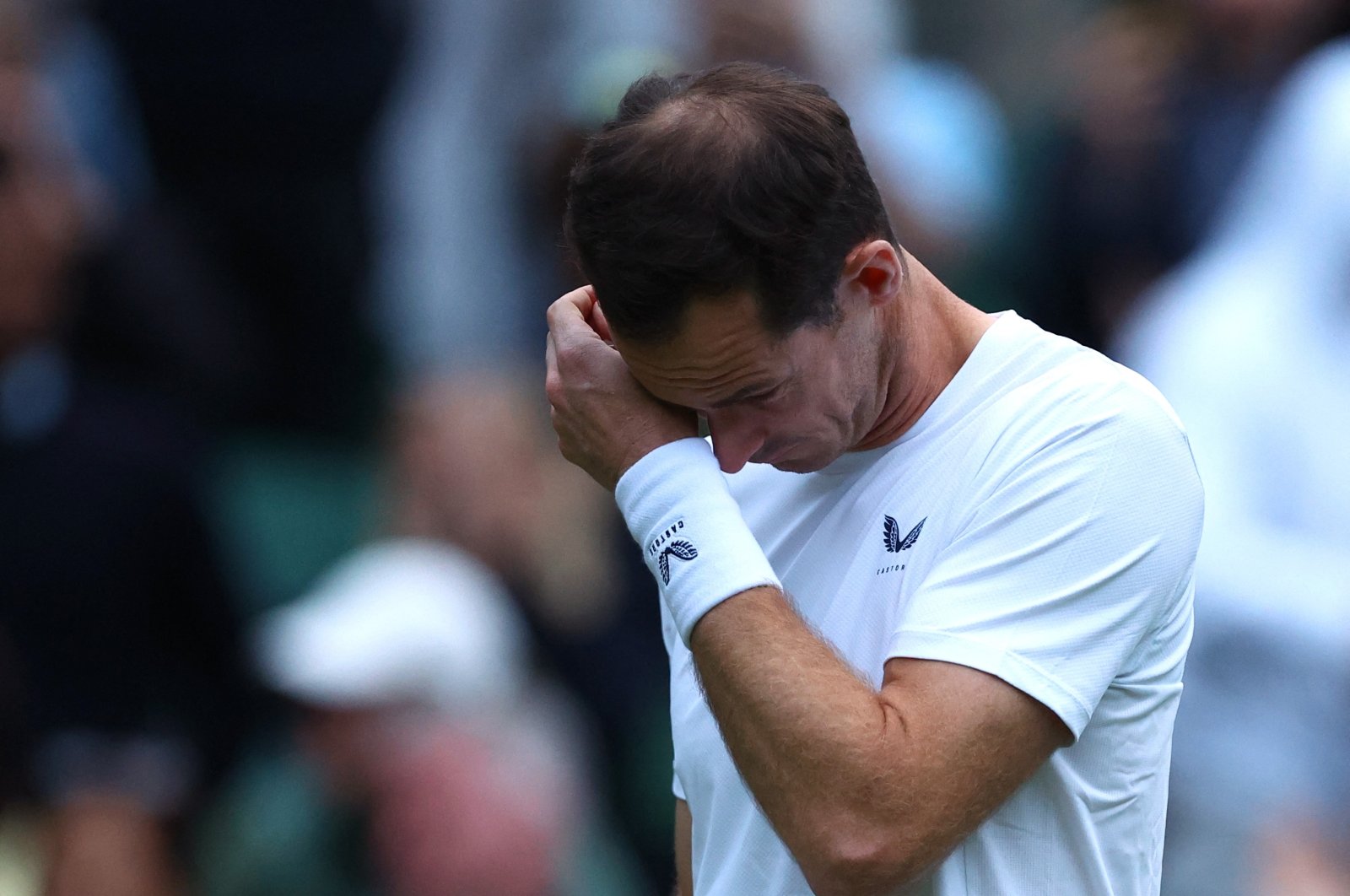 Britain's Andy Murray reacts after the Wimbledon men's doubles first round match, London, Britain, July 4, 2024. (Reuters Photo)