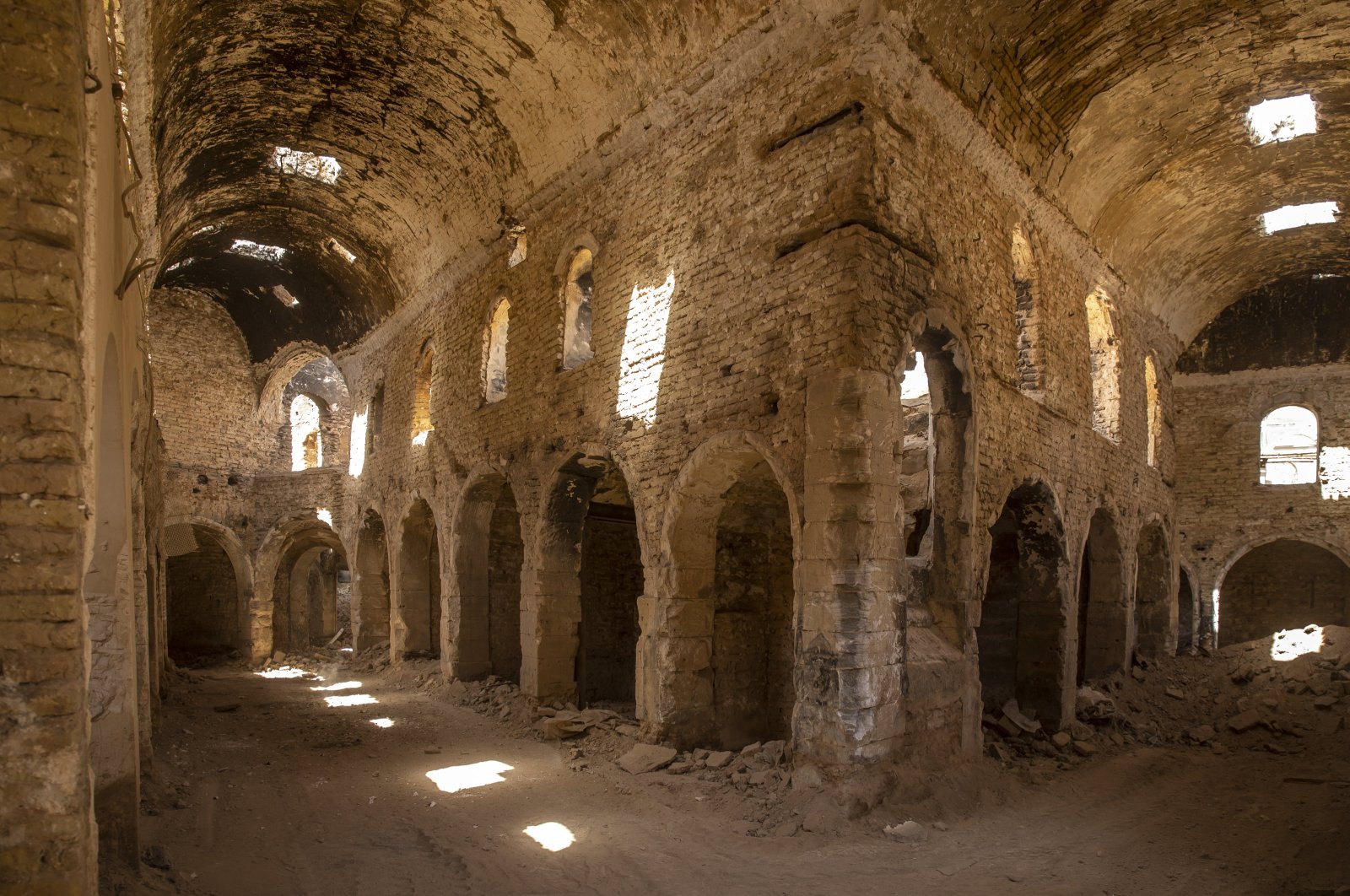 A view shows a damaged interior part of the historic Kayseri Bazaar after a PKK arson attack, Irbil, northern Iraq, July 2, 2024. (AA Photo)