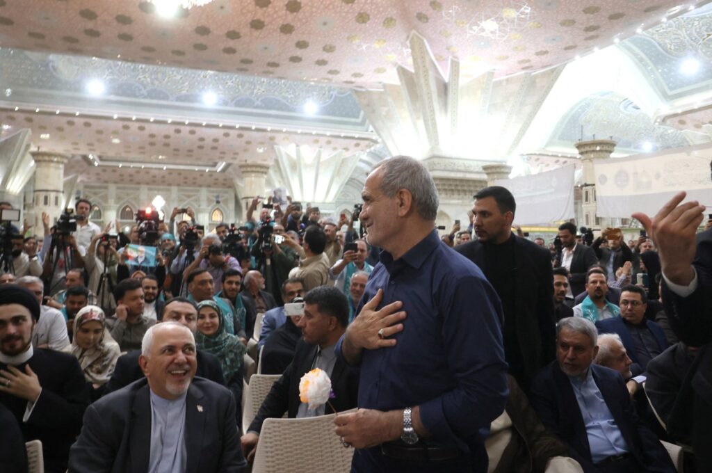 Iran's President-elect Masoud Pezeshkian gestures during a gathering with his supporters at the shrine of Iran's late leader Ayatollah Ruhollah Khomeini, in south of Tehran, Iran, July 6, 2024. (Reuters Photo)