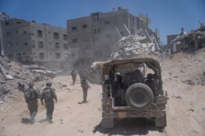Israeli soldiers operate during a ground operation in the southern Gaza Strip, Palestine, July 3, 2024. (Reuters Photo)