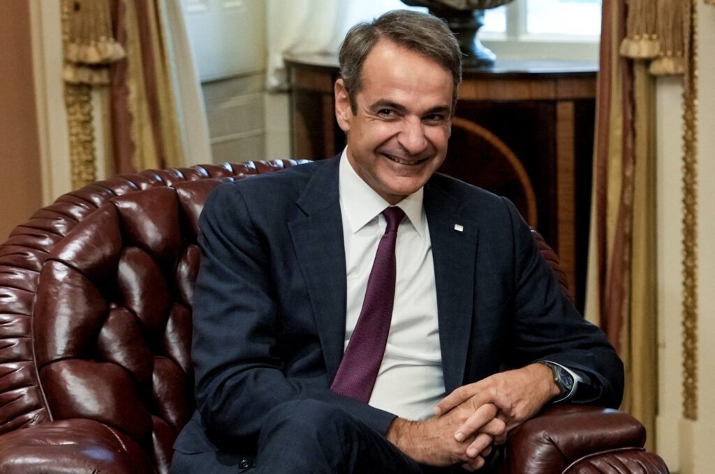 Greek Prime Minister Kyriakos Mitsotakis looks on as he meets U.S. House Speaker Mike Johnson (not pictured), on the sidelines of NATO's 75th anniversary summit, Washington, U.S., July 9, 2024. (Reuters Photo)