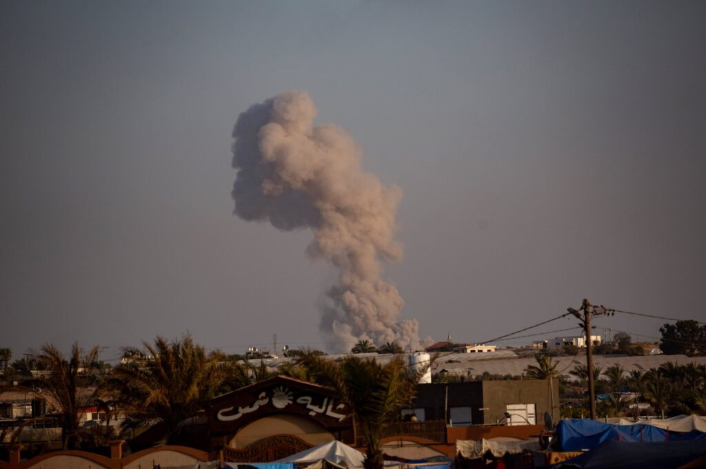 Smoke rises after an Israeli airstrike on Rafah, southern Gaza Strip, Palestine, June 23, 2024. (EPA Photo)