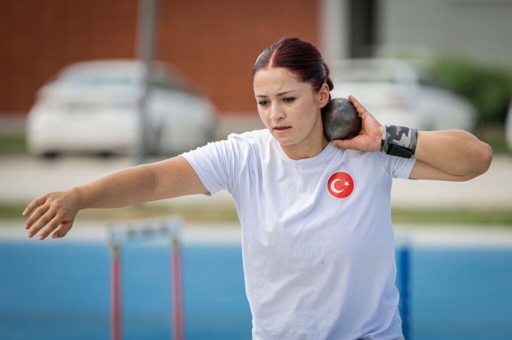 Ebrar Keskin trains at Türkiye's Olympic Preparation Center (TOHM), Ankara, Türkiye, July 10, 2024. (AA Photo)