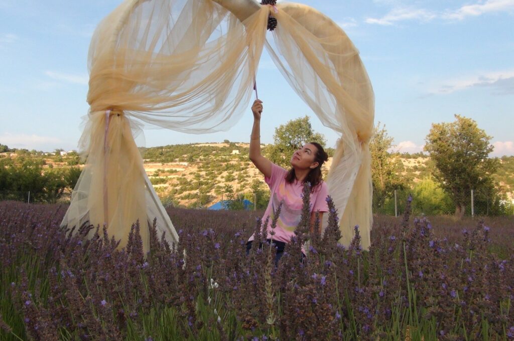 Visitors delight in their time amid the lavender fields of Mersin, Türkiye, July 15, 2024. (IHA Photo)